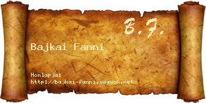 Bajkai Fanni névjegykártya