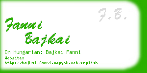 fanni bajkai business card